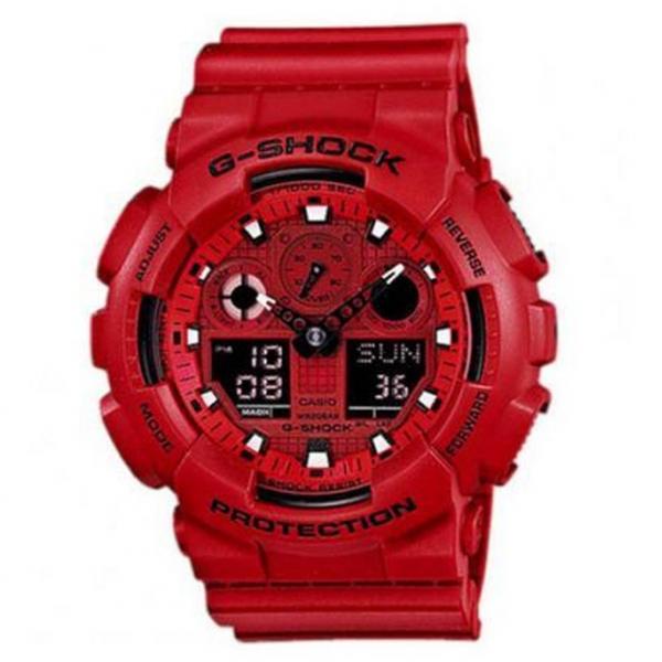 Relogio Masculino Casio G-shock Anadigi Ga-100c-4adr - Vermelho