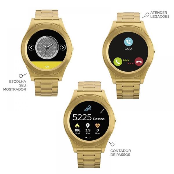 Relógio Masculino Connect Srab/4p Dourado Smartwatch Technos