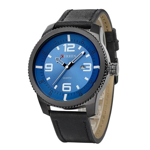 Relógio Masculino Curren Analógico 8180 Preto e Azul