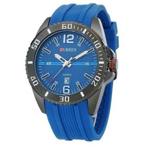 Relógio Masculino Curren Analógico Casual Azul 8178