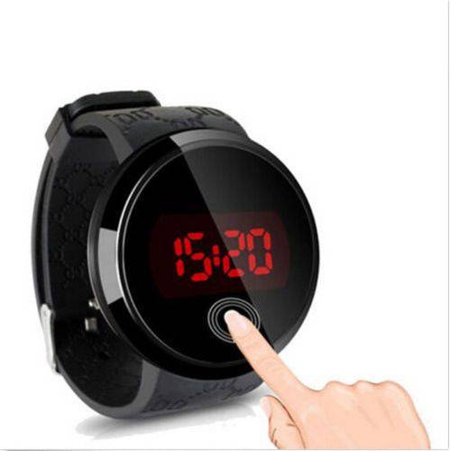 Relógio Masculino de Pulso Silicone Digital Led Touch Screen