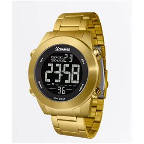 Relógio Masculino Digital Dourado Fundo Negativo Esportivo