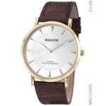 Relógio Masculino dourado Magnum MA21900S Slim em couro
