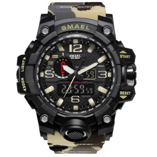Relógio Masculino Militar G-Shock Smael 1545 Prova Agua Camuflado