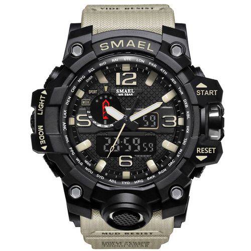 Relógio Masculino Militar G-Shock Smael 1545 Prova Agua Kaki