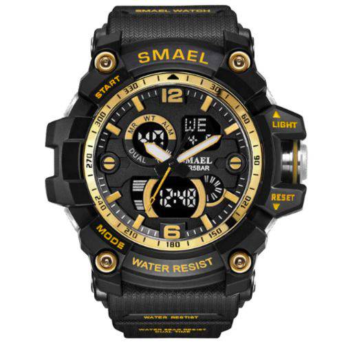Tudo sobre 'Relógio Masculino Militar G-shock Smael Ws1617b Prova Dágua Dourado'