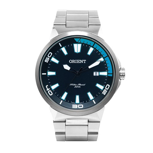 Relógio Masculino Orient Analógico Mbss1196a Pasx Fundo Preto e Azul
