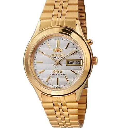 Relógio Masculino Orient Automático Dourado EM03-A0B1KX - Branco