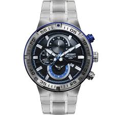 Relógio Masculino Orient Prata Cronógrafo Analógico Esportivo MBSSC128 P1SX