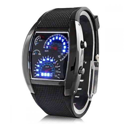 Relógio Masculino Pulso Tvg Led Matrix Azul Ilumin Digital