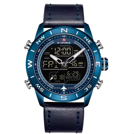 Relógio Masculino Social Naviforce 9144 Analógico e Digital - Azul