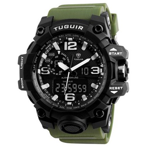 Relógio Masculino Tuguir Anadigi TG1155 Preto e Verde