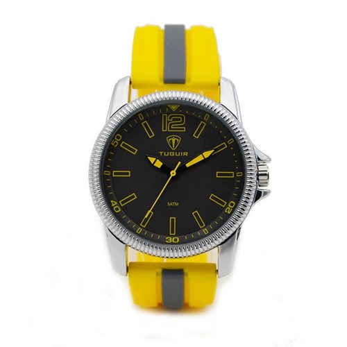 Relógio Masculino Tuguir Analógico 5017 Amarelo e Cinza