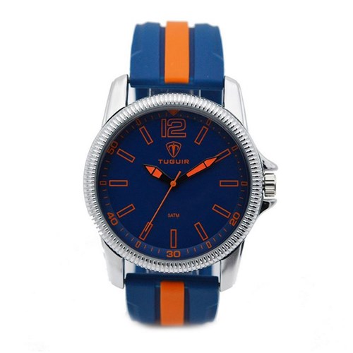 Relógio Masculino Tuguir Analógico 5017 Azul e Laranja