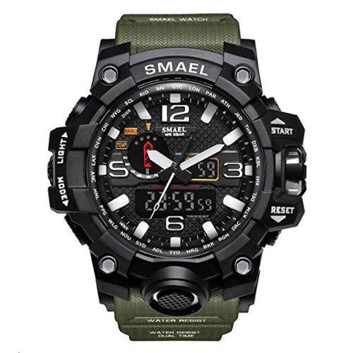 Relógio Masculino Verde Smael G-shock Militar Prova D'água