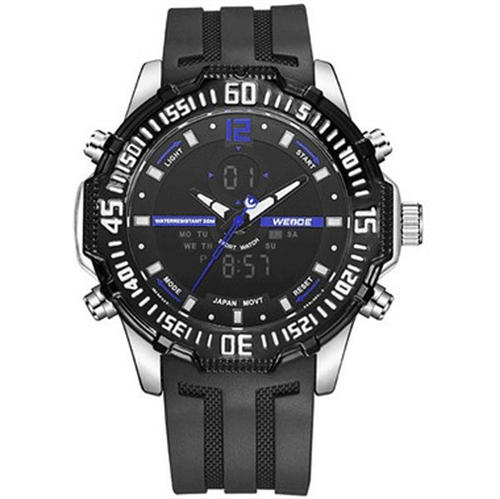 Relógio Masculino Weide Anadigi WH-6105 Preto e Azul