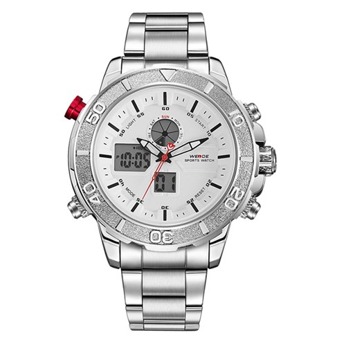 Relógio Masculino Weide Anadigi WH-6108 Branco