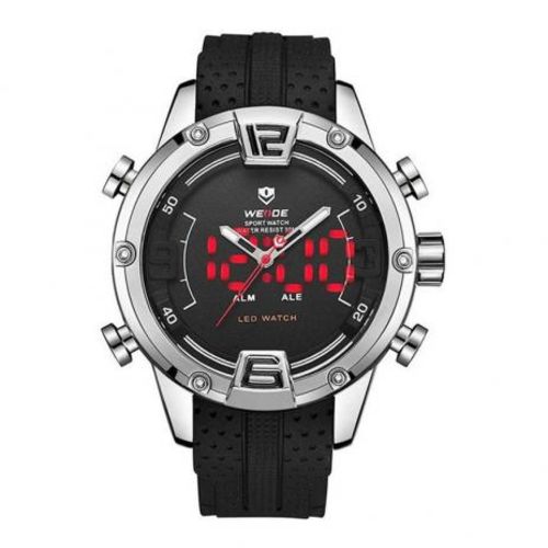 Relógio Masculino Weide Anadigi Wh-7301 - Prata e Preto