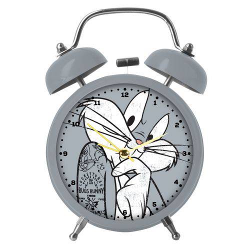 Relogio Mesa Despertador Metal Looney Bug Bunny Big Face