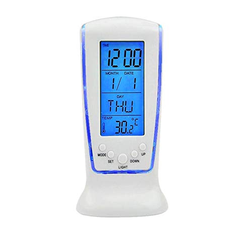 Relogio Mesa Led Azul Digital Hora Data Temperatura Alarme