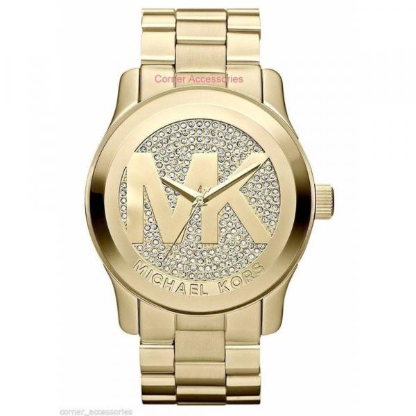Relógio Michael Kors Dourado- Mk5706 Strass Gold 45mm