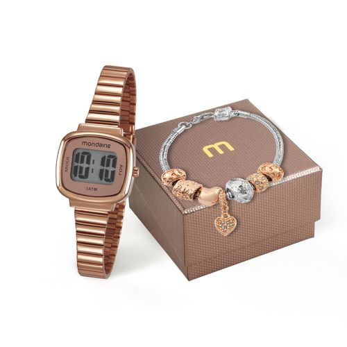 Relógio Mondaine Kit Feminino 53717LPMVRE2K1 Relógio Mondaine Kit