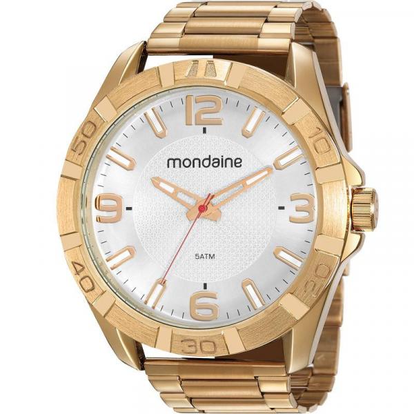Relógio Mondaine Masculino Dourado 53830GPMVDE1 Analógico 5 Atm Cristal Mineral Tamanho Grande