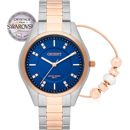 Relógio Orient Feminino Swarovski com Pulseira FTSS0055D1SR
