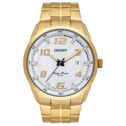 Relógio Orient Masculino Classico Dourado MGSS1200-S2KX