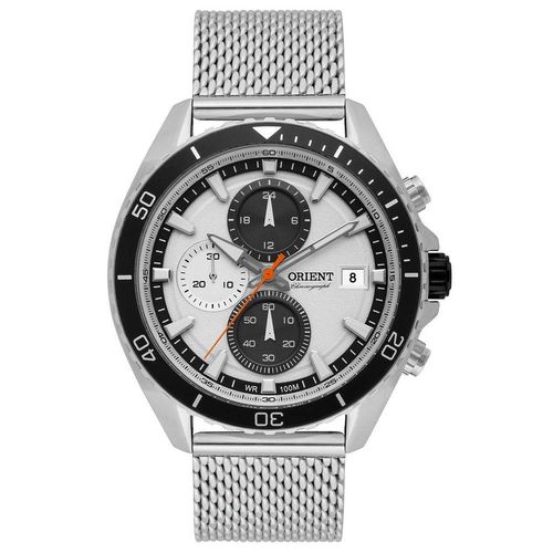 Relógio Orient Masculino Cronógrafo Aço Prata Mbssc178 S1sx