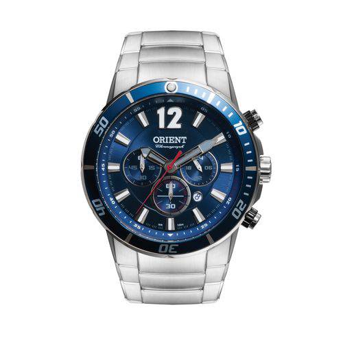 Relógio Orient Masculino Cronógrafo Mbssc123 D2sx Azul Aço