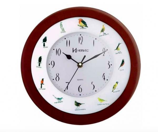 Relógio Parede Canto de Pássaros Brasileiros Herweg 6370