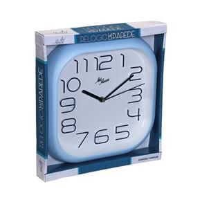 Relógio Parede de Plástico Quadrado 30cm