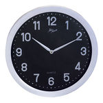 Relógio Parede Grande Redondo de Plástico 50cm Branco Preto
