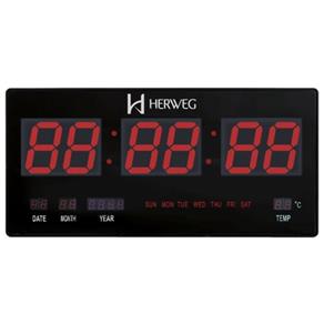 Relógio Parede Herweg 6430 Digital Led Termometro Calendario