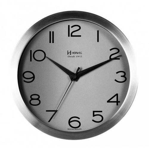 Tudo sobre 'Relógio Parede Herweg 6717 079 Aluminio Escovado 40cm'