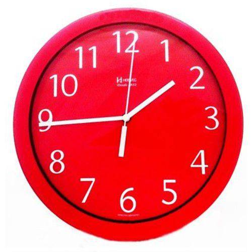 Tudo sobre 'Relógio Parede Herweg 6718 044 Aluminio Vermelho 24,5cm'