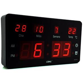 Relógio Parede Mesa Led Digital Calendário Termômetro Le2115