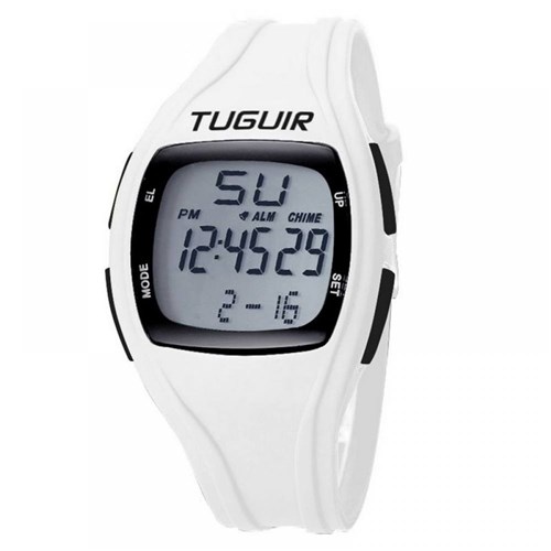 Relógio Pedômetro Unissex Tuguir Digital TG1602 - Branco