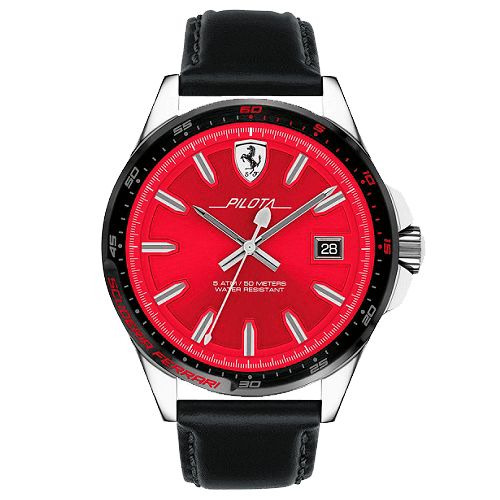 Relógio Scuderia Ferrari Masculino Couro Preto - 830489