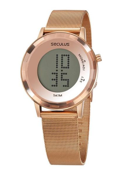 Relógio Seculus Feminino 77046LPSVRS2 Rosê Digital - Mondaine