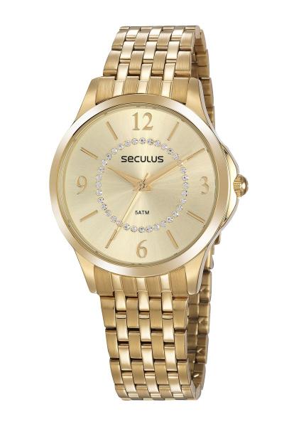 Relógio Seculus Feminino Dourado 77054LPSVDS1