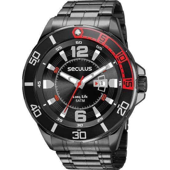 Relógio Seculus Masculino Ref: 23652gpsvpa2 Esportivo Black