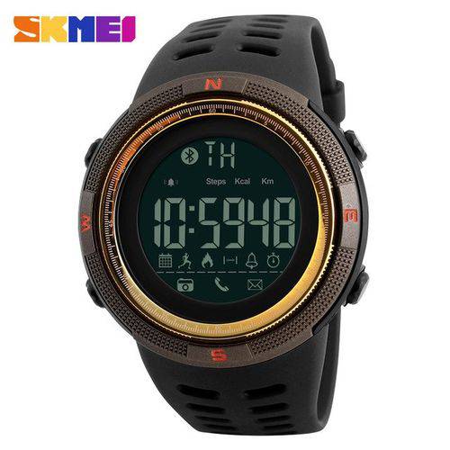Tudo sobre 'Relógio Skmei Modelo 1250 Smart Watch Bluetooth Pedômetro Calorias Masculino e Feminino Dourado'
