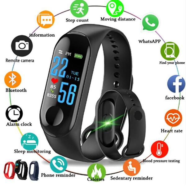 Relógio Smartband Bracelet Pulseira Inteligente M3 Batimentos Cardíacos