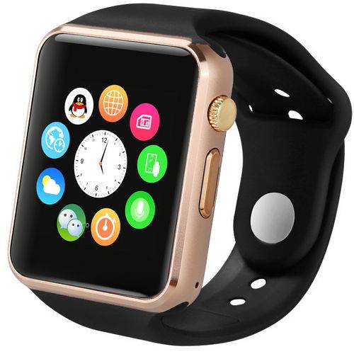 Relógio Smartwatch A1 Original Touch Bluetooth Gear Chip - Dourada