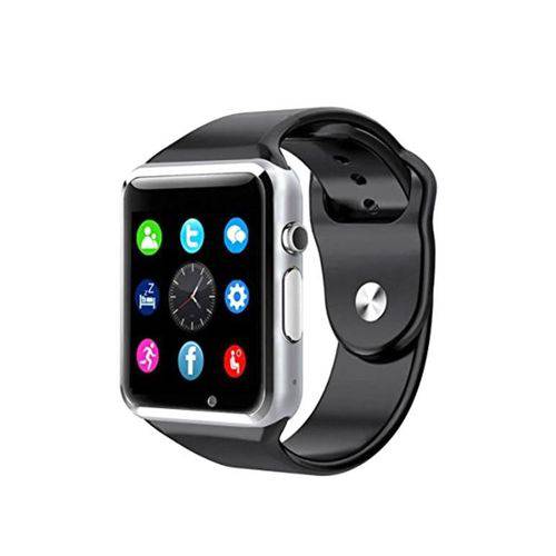 Relógio Smartwatch A1 Touch Bluetooth Gear Chip Pretro e Prata
