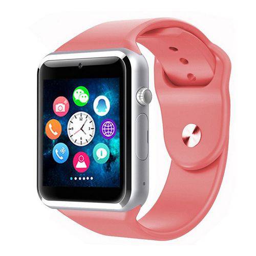 Tudo sobre 'Relógio Smartwatch A1 Touch Bluetooth Gear Chip Rosa e Prata'