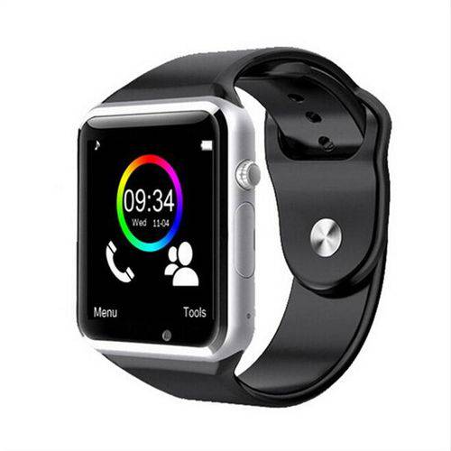 Relógio Smartwatch Android, Notificações Whatsapp, Bluetooth, Camera - Prata