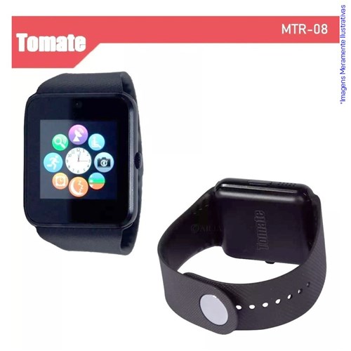 Relógio Smartwatch com Bluetooth Android Tomate Faz Chamadas MTR-08
